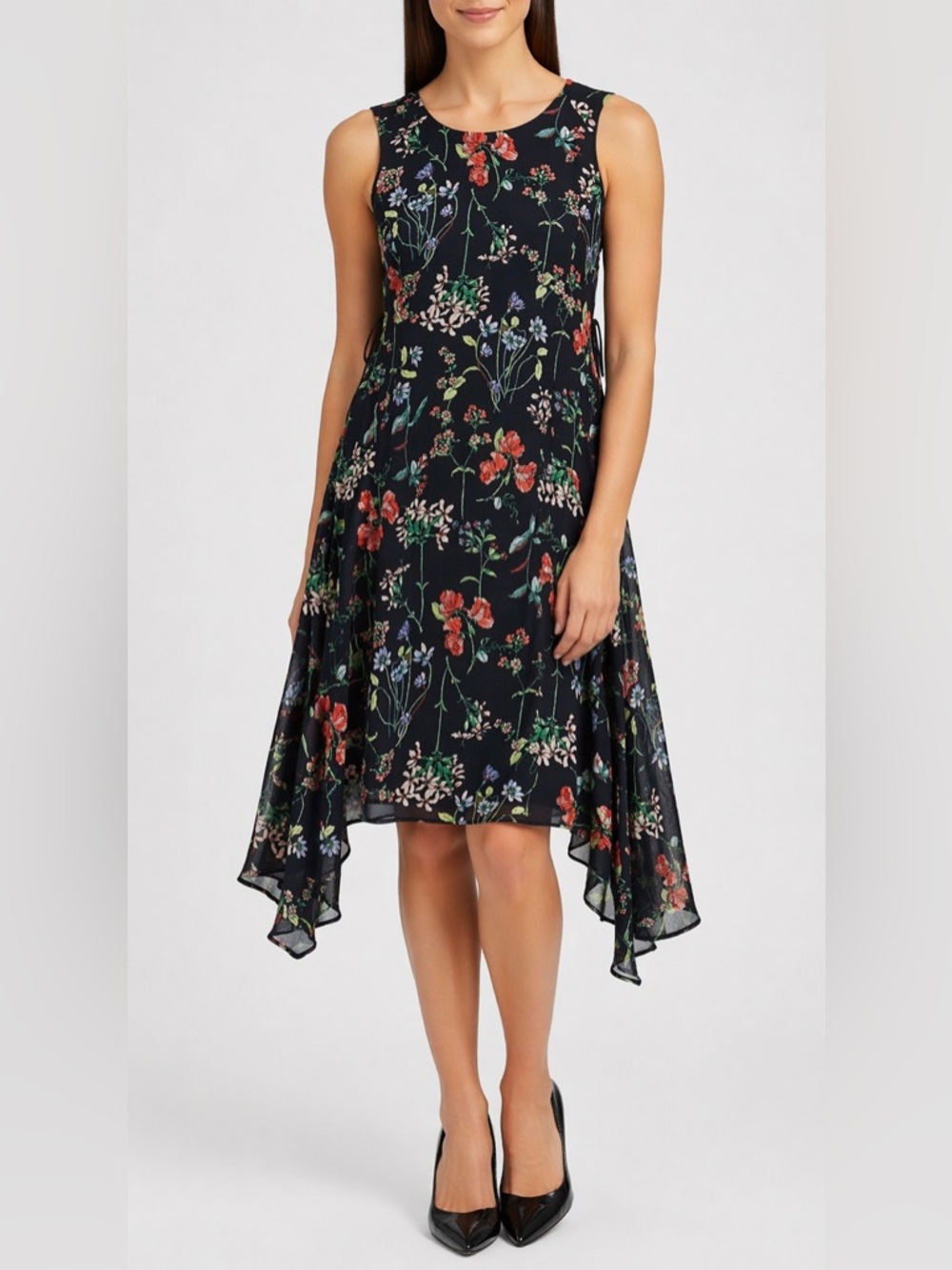 Tommy Hilfiger Floral Asymmetrical Hem Dress size 12 new